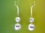 Oorbellen zilver met giethars